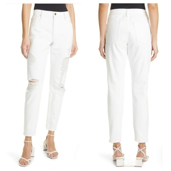 Le Garcon Distressed Ankle Boyfriend Jeans - Picture 1 of 8